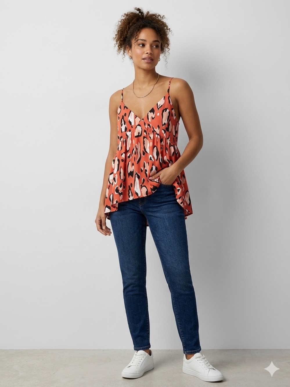 Peach Love California Leopard Babydoll Tank